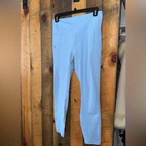 Light Blue Ribbed Leggings